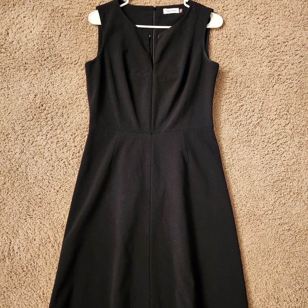 Elegant Black Sleeveless Dress, Calvin Klein, Size 8